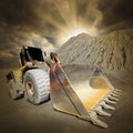 Excavator in the mine. Royalty Free Stock Photo