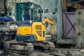 Excavator mini on site