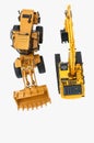 Excavator model and Wheel loader ,Top view