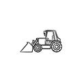 Excavator hand drawn sketch icon. Royalty Free Stock Photo