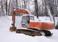 Excavator near Winter Park Royalty Free Stock Photo