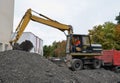 Excavator operator at his work Royalty Free Stock Photo