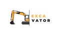 excavator orange construction modern logo symbol icon vector graphic design illustration Royalty Free Stock Photo