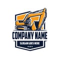 Excavator Ready Made Badge Emblem Logo Template Vector Isolated. Best for Excavating Related Logo