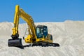 Excavator in sand Royalty Free Stock Photo