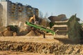 Excavator and screener machine working Royalty Free Stock Photo