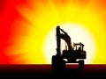 Excavator silhouette background