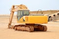 Excavator on site platform