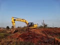 Excavator stop in the field wuhan city china