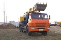 Excavator telescopic boom based on truck