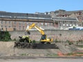 Excavator and tipper truck Royalty Free Stock Photo