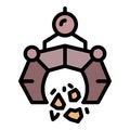 Excavator tool icon color outline vector Royalty Free Stock Photo
