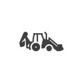Excavator tractor vector icon