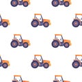 Excavator Tractor Vehicle Seamless Pattern Texture