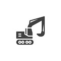 Excavator,truck vector icon