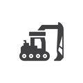 Excavator truck vector icon