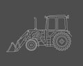 Excavator vector draw Royalty Free Stock Photo