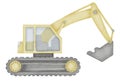 Excavator Watercolor illustration. Hand drawn clip art of baby toy yellow Digger on isolated background. Drawing of