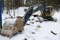 Excavator in winter