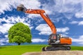 Excavator at work on construction site Royalty Free Stock Photo