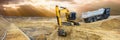 Excavator at work on construction site Royalty Free Stock Photo