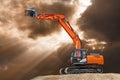 Excavator at work on construction site Royalty Free Stock Photo