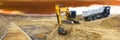 Excavator at work on construction site Royalty Free Stock Photo