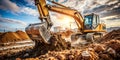 excavator at work in the quarry