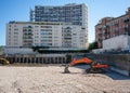 Excavator working on building site Royalty Free Stock Photo