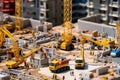 Excavator working on a construction site. Heavy duty construction equipment at work. Generative AI Royalty Free Stock Photo