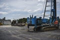 Excavator working on a construction site industrial building Royalty Free Stock Photo