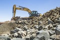 Excavator working in a mine.