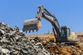 Excavator working in a mine.