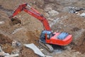 Excavator working on the site