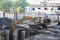 Excavator working on the site