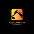 Excavators construction machinery logo vector Royalty Free Stock Photo