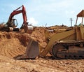 Excavators on Construction Site