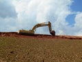 Excavators machine at the construction site.