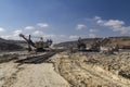 Excavators in a quarry