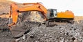 Excavators working on a manganese mining site in South Africa