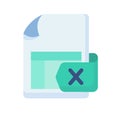 Excel document file paper page sheet single isolated icon with flat style
