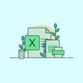 excel document sheet illustration, file excel worksheet icon