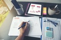 Excel graph with Spreadsheet Document showing Information Financial Startup Concept. Financial Planning making Accounting Database
