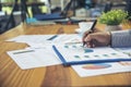 Excel stat spreadsheet business analytics graph statistic with graph and table data number in charts database. Accountant hands