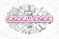 Excellence - Cartoon Magenta Text. Business Concept. Royalty Free Stock Photo