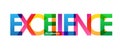 EXCELLENCE colorful overlapping letters banner
