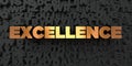 Excellence - Gold text on black background - 3D rendered royalty free stock picture