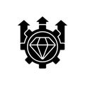 Excellence, high standards black glyph icon