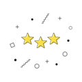 Excellence icon vector. Yellow rating symbol icon with geometric shapes on white background. Star icon. Vector Royalty Free Stock Photo