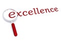 Excellence with magnifying glass Royalty Free Stock Photo